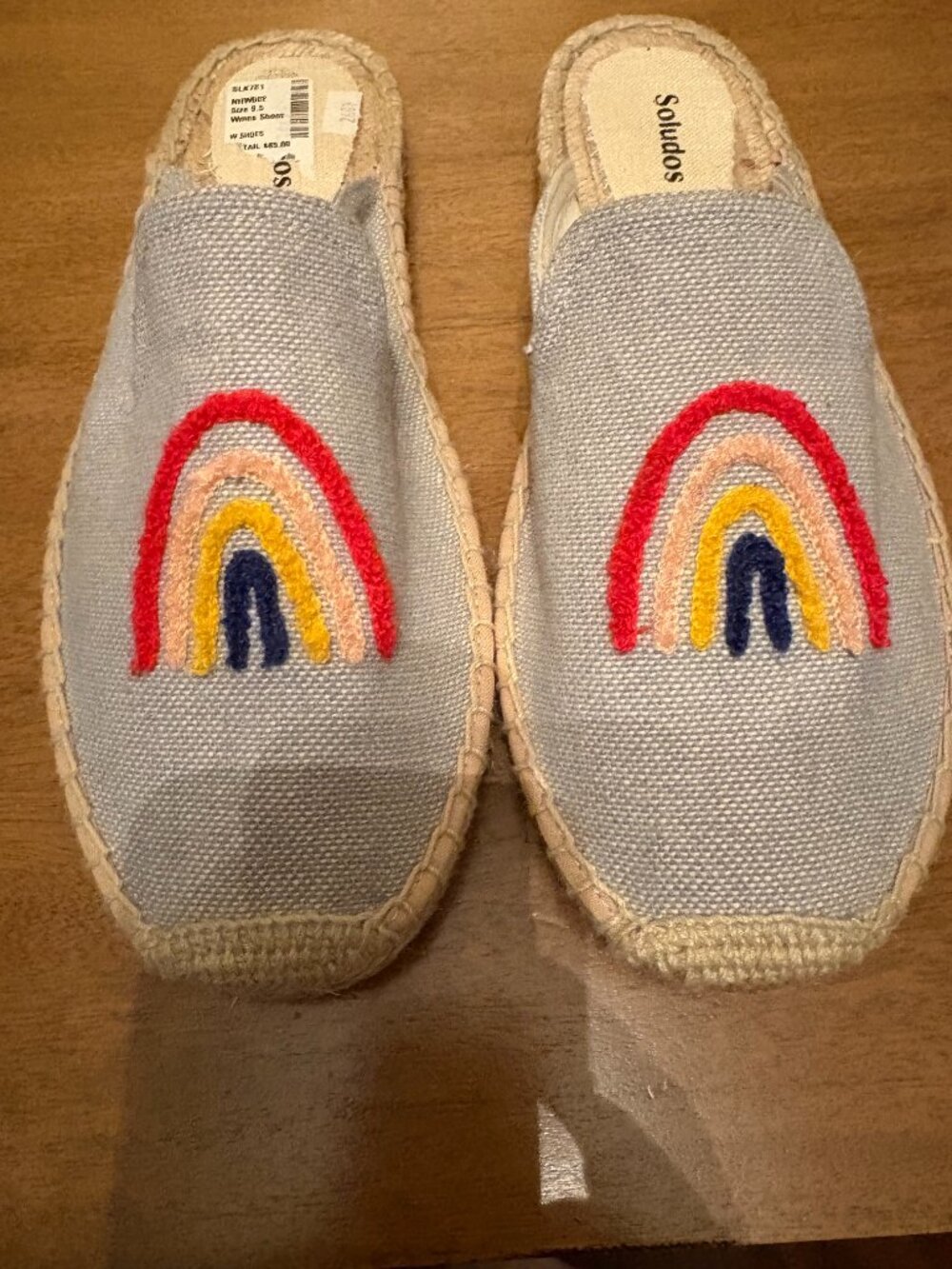 NWT Soludos Rainbow Platform Linen/Canvas Espadrilles. Size 11